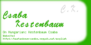 csaba kestenbaum business card